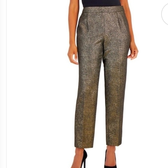 Veronica Beard Stila Black Gold Wool Blend Ankle Pants Size 00 NWT - Picture 5 of 11